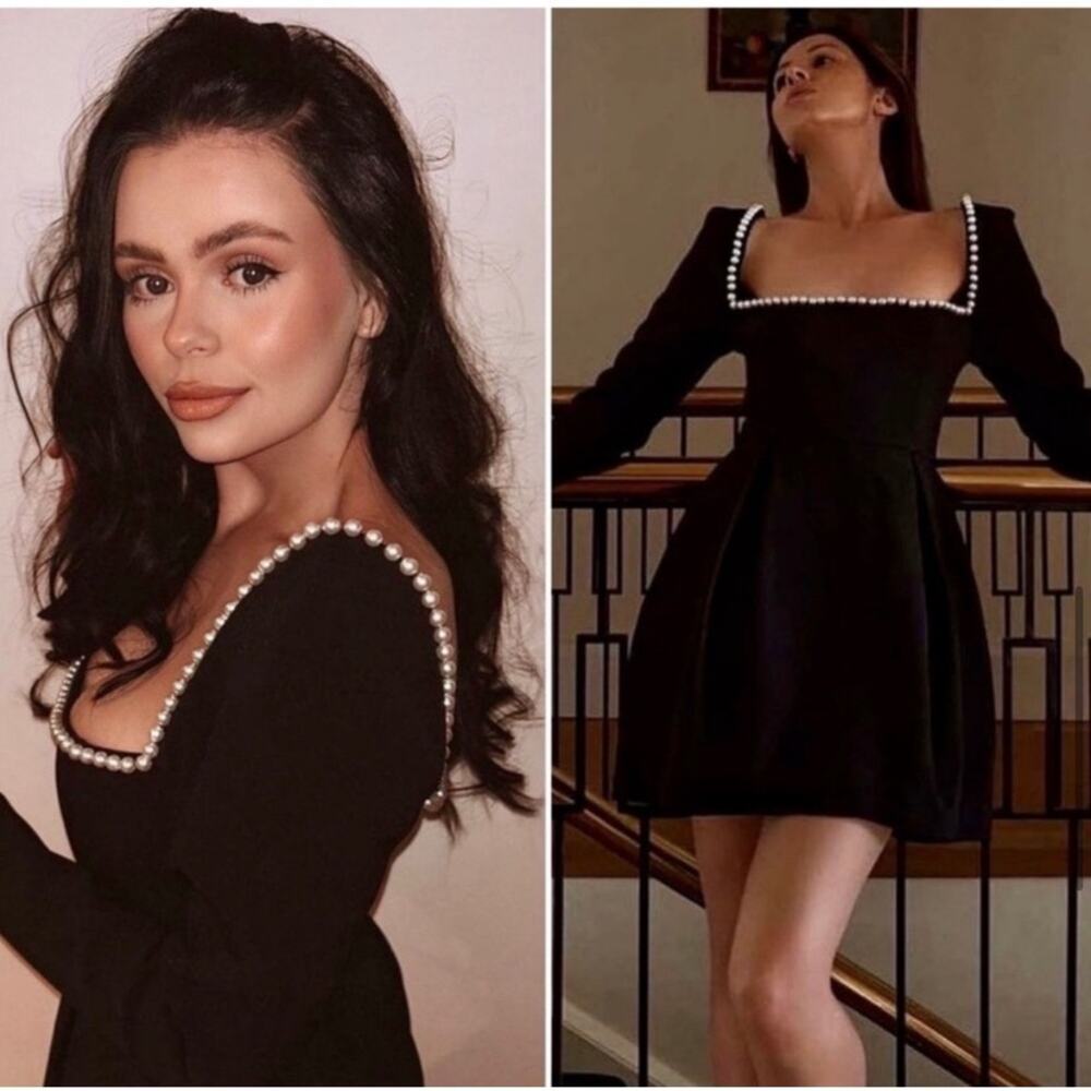 Elegant Black Mini Dress - Picture 4 of 16